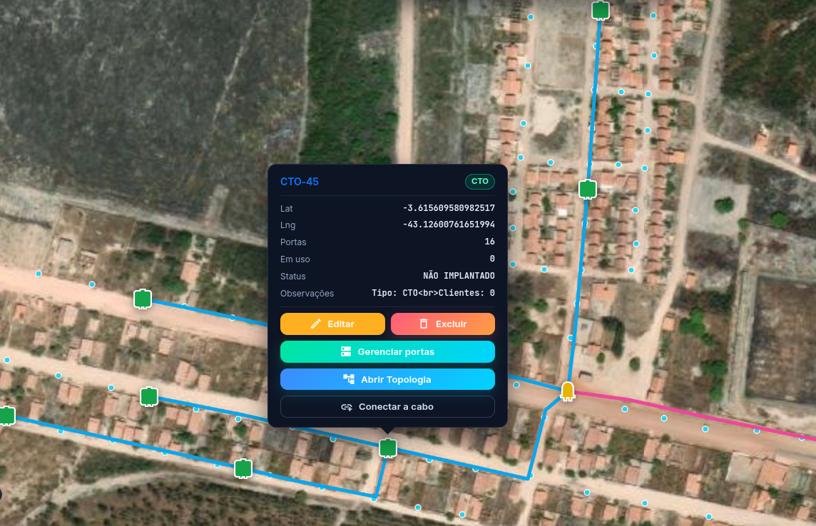 Mapa Técnico da Rede FTTH